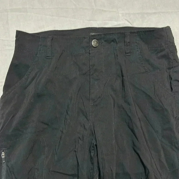 Khombu Black Crop Pants  M drawstring bottom pockets Outdoors hiking - Picture 3 of 7